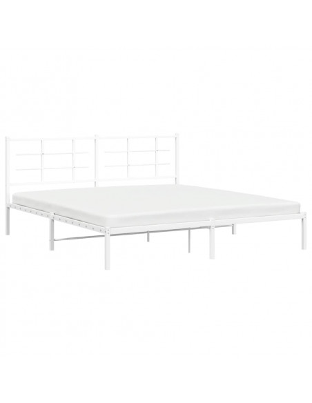 Giroletto con Testiera Metallo Bianco 183x213 cm