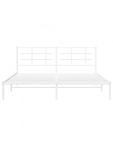 Giroletto con Testiera Metallo Bianco 183x213 cm