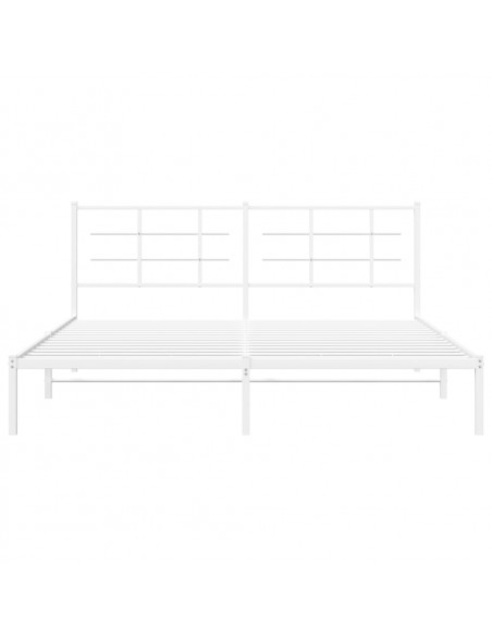 Giroletto con Testiera Metallo Bianco 183x213 cm