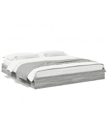 Giroletto Cassetti Grigio Sonoma 200x200 cm Legno Multistrato