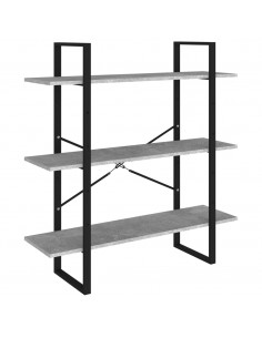 Libreria Grigio Cemento 100x30x105 cm in Legno Multistrato 2