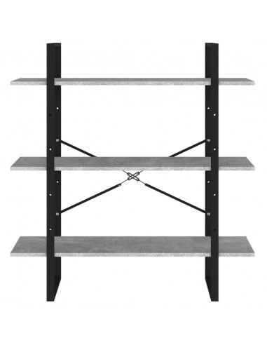 Libreria Grigio Cemento 100x30x105 cm in Legno Multistrato