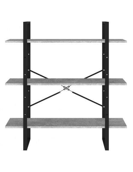 Libreria Grigio Cemento 100x30x105 cm in Legno Multistrato