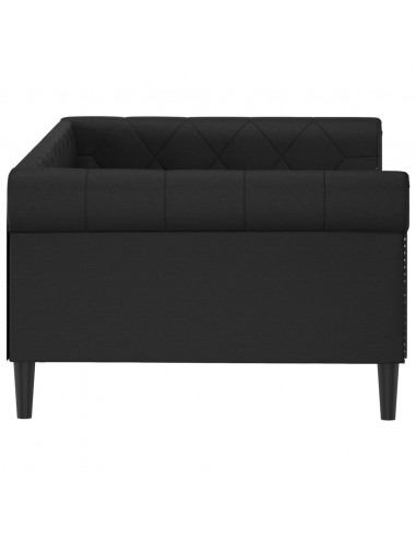 Letto da Giorno Nero 100x200 cm in Similpelle