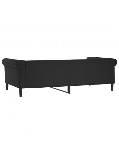 Letto da Giorno Nero 100x200 cm in Similpelle
