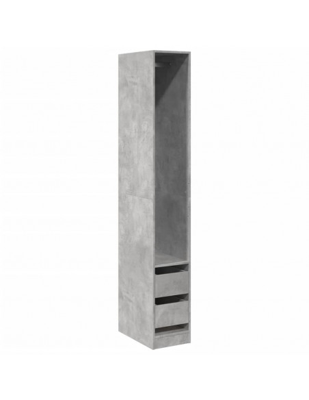 Armadio Grigio Cemento 30x50x200 cm in Legno Multistrato