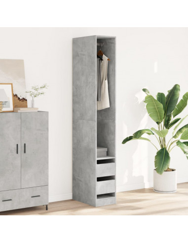 Armadio Grigio Cemento 30x50x200 cm in Legno Multistrato