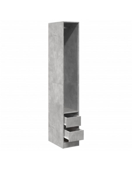 Armadio Grigio Cemento 30x50x200 cm in Legno Multistrato