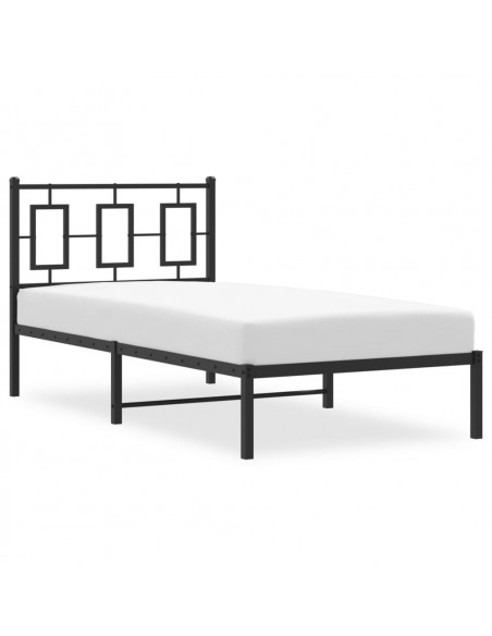 Giroletto con Testiera in Metallo Nero 90x200 cm