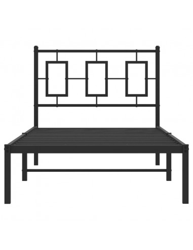 Giroletto con Testiera in Metallo Nero 90x200 cm