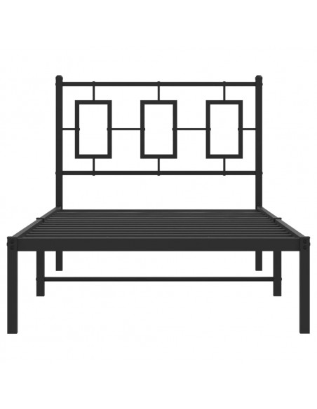 Giroletto con Testiera in Metallo Nero 90x200 cm