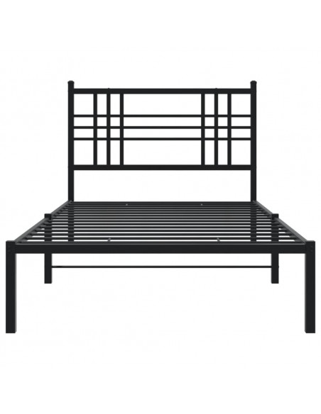 Giroletto con Testiera Metallo Nero 100x200 cm