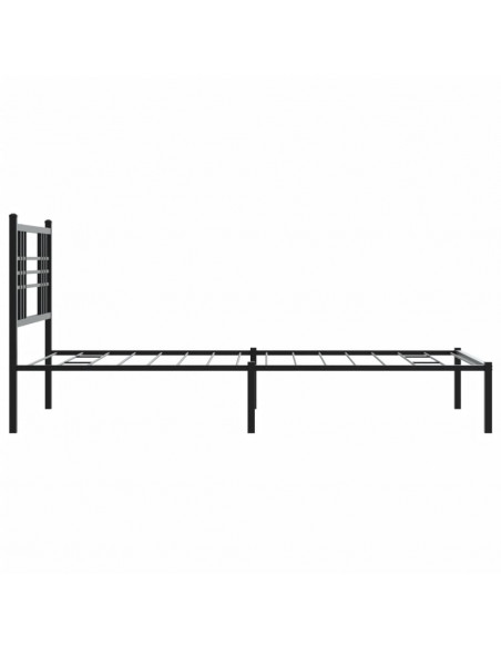 Giroletto con Testiera Metallo Nero 100x200 cm