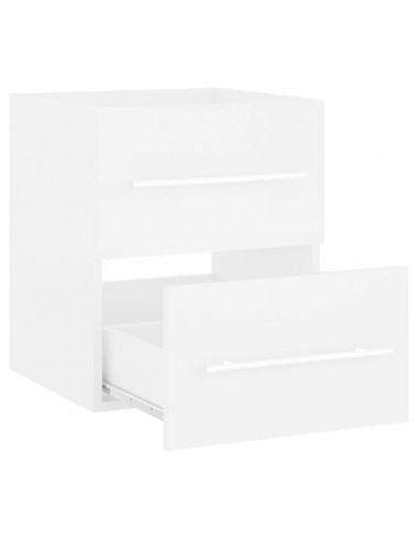 Mobile Bagno con Lavabo Integrato Bianco in Legno Multistrato