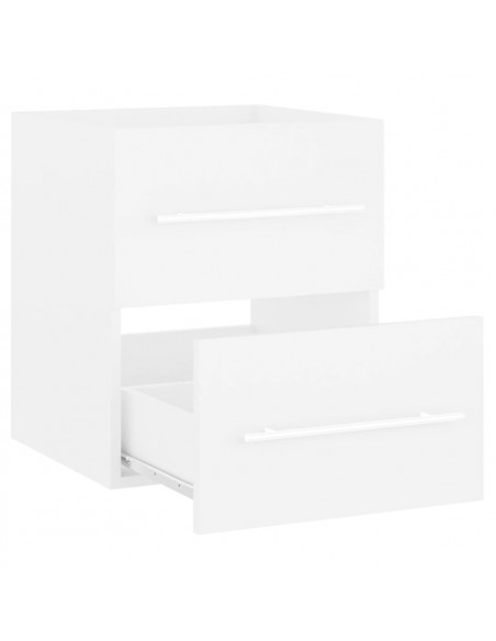 Mobile Bagno con Lavabo Integrato Bianco in Legno Multistrato