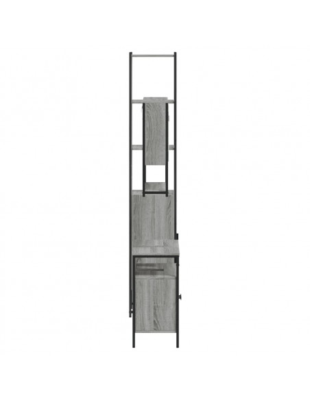 Set Mobili da Bagno 3 pz Grigio Sonoma in Legno Multistrato