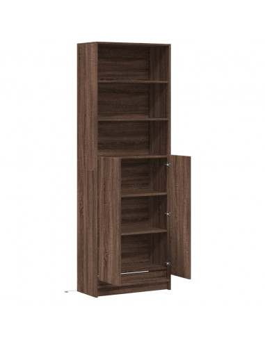 Credenza con LED Rovere Marrone 69x32,5x200 cm in Truciolato