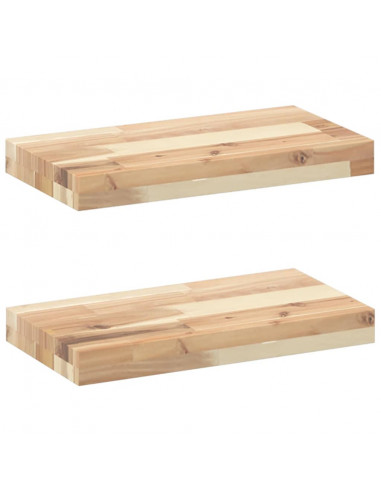 Mensole da Parete 2 pz 40x20x4 cm Legno Acacia Non Trattato