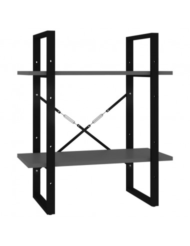 Libreria a 5 Ripiani Grigia 60x30x175 cm in Legno Multistrato