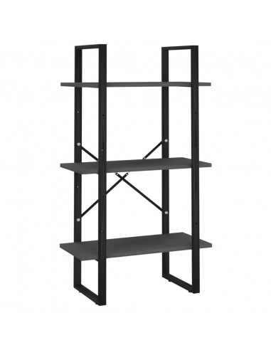 Libreria a 5 Ripiani Grigia 60x30x175 cm in Legno Multistrato