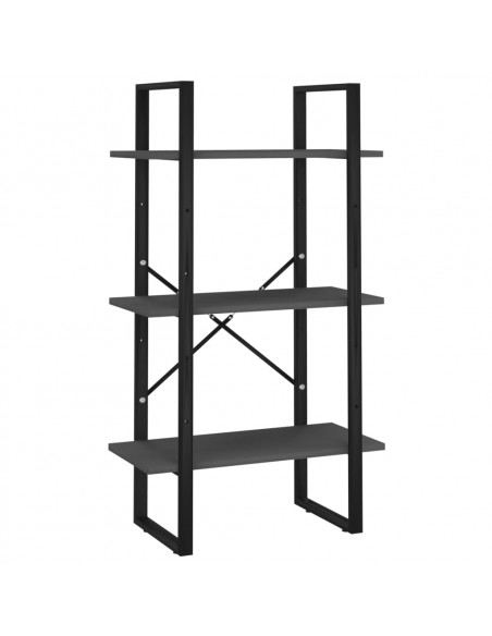 Libreria a 5 Ripiani Grigia 60x30x175 cm in Legno Multistrato