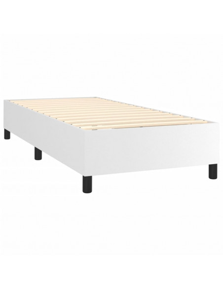 Giroletto Molle con Materasso e LED Bianco 90x190 cm Similpelle