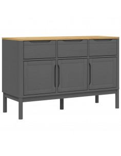 Credenza FLORO Grigia 114x43x74 cm in Legno Massello di Pino 2