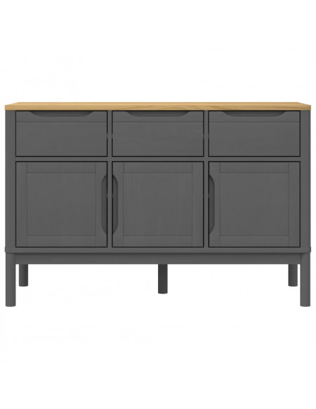 Credenza FLORO Grigia 114x43x74 cm in Legno Massello di Pino