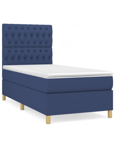 Giroletto a Molle con Materasso Blu 90x190 cm in Tessuto