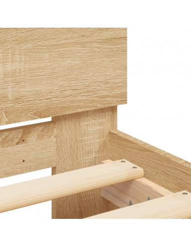 Giroletto con Testiera e LED Rovere Sonoma 180x200 cm