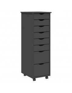 Armadietto Rotante con Cassetti MOSS Grigio Legno Massello Pino 2