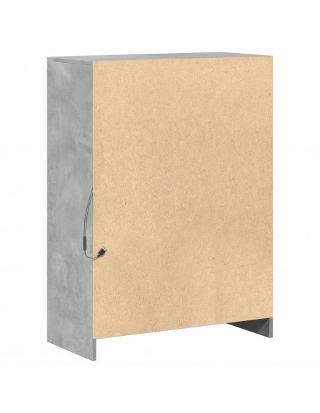 Credenza con LED Grigio Cemento 72x34x100 cm Legno Multistrato