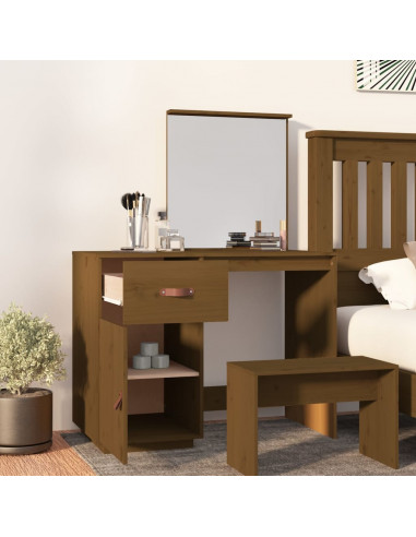 Toeletta Marrone Miele 95x50x134 cm in Legno Massello di Pino