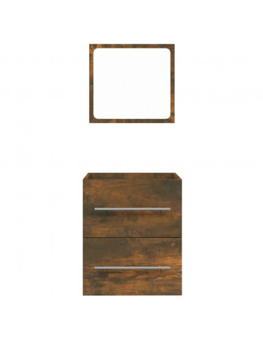 Mobile da Bagno con Specchio Rovere Fumo 41x38,5x48 cm