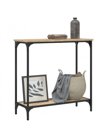 Tavolino Consolle Rovere Sonoma 75x30,5x75cm Legno Multistrato