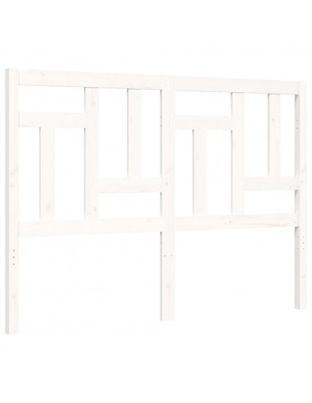 Giroletto con Testiera Bianco 120x200 cm in Legno Massello