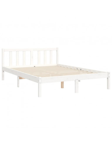 Giroletto con Testiera Bianco 120x200 cm in Legno Massello