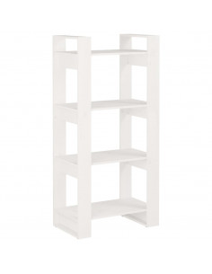 Libreria/Divisorio Bianco 60x35x125 cm Legno Massello 2