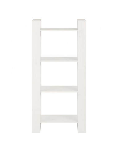 Libreria/Divisorio Bianco 60x35x125 cm Legno Massello