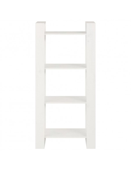 Libreria/Divisorio Bianco 60x35x125 cm Legno Massello