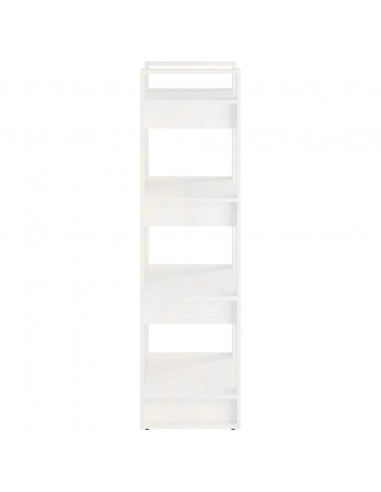 Libreria/Divisorio Bianco 60x35x125 cm Legno Massello