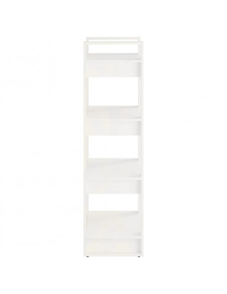 Libreria/Divisorio Bianco 60x35x125 cm Legno Massello