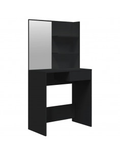 Toeletta con Specchio Nero 74,5x40x141 cm 2