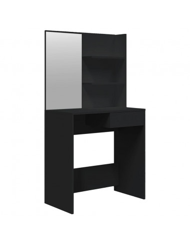 Toeletta con Specchio Nero 74,5x40x141 cm