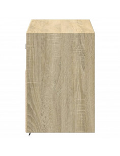 Mobile TV a Parete con Luci LED Rovere Sonoma 100x31x45 cm 2