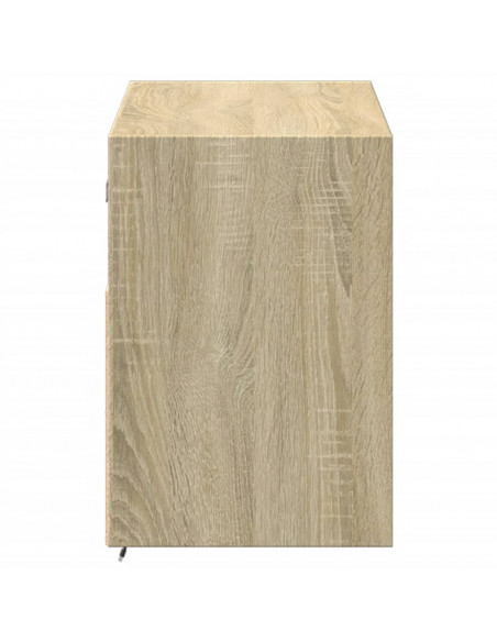 Mobile TV a Parete con Luci LED Rovere Sonoma 100x31x45 cm