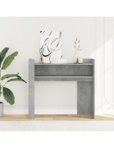 Tavolino Consolle Grigio Cemento 100x35x90 cm in Multistrato