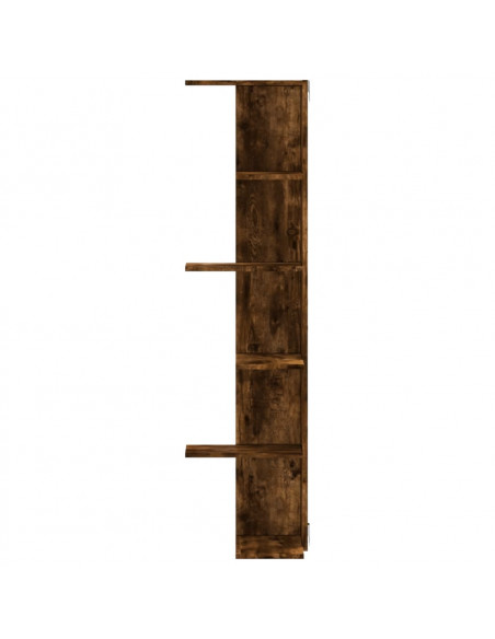 Scaffale Angolare Muro Rovere Fumo 36,5x36,5x140cm Multistrato