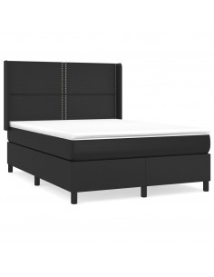 Giroletto a Molle con Materasso Nero 140x200 cm in Similpelle 2