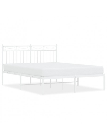 Giroletto con Testiera Metallo Bianco 140x190 cm
